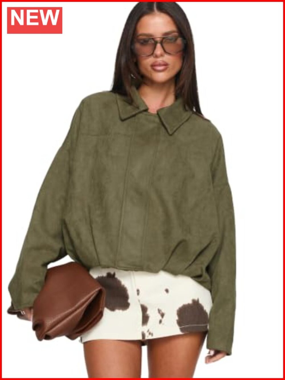 Princess Polly Women's Enlightened Faux Suede Bomber Jacket
